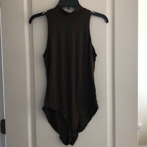 Olive green high neck bodysuit